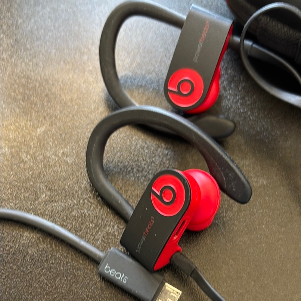 Beats by Dre Red and Black Over-Ear Hook Headset